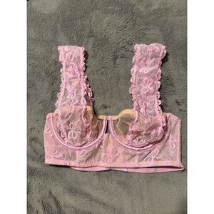 Victoria's Secret Pink Lace Bra with Wide Straps
